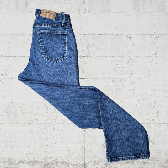 90s Vintage Riders Medium Wash Straight Leg High Waisted Mom Jeans Size 10 - Picture 2 of 7